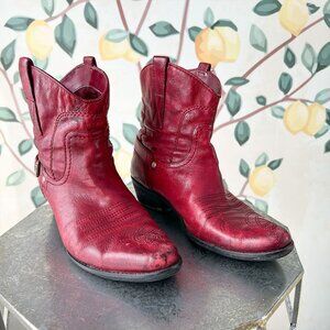 Red Franco Sarto Cowboy booties